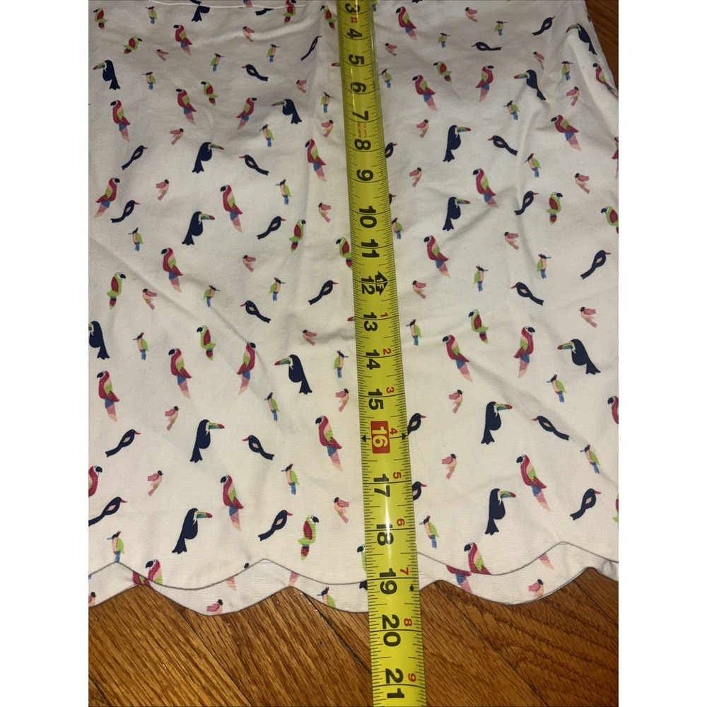 Talbots skirt cotton blend tropical bird animal scalloped 2 - Picture 6 of 7